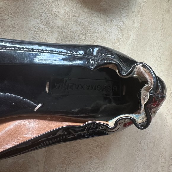 BCBG Black Open Toe Rock Stud Flats - Picture 7 of 8